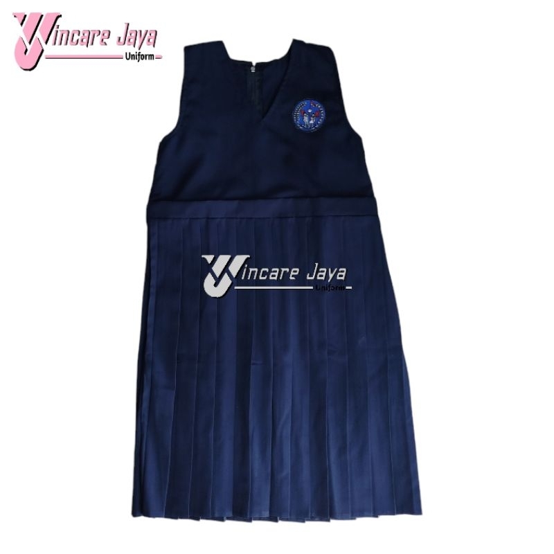 rompi tk birudongker dress losdrum tk navy seragam tk biru dongker perempuan