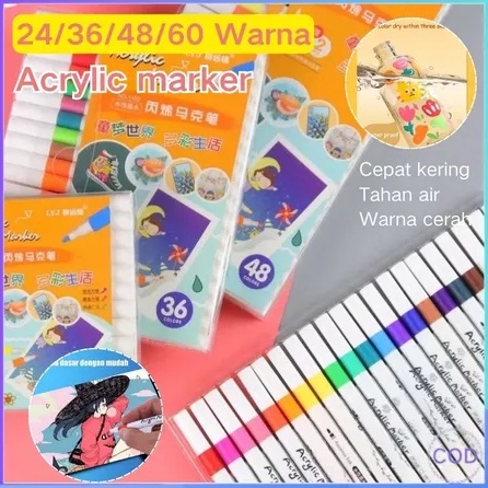 

KODE E97J Pen Akrilik Marker Warna Cepat Kering Tahan Air Spidol Acrylic Painter Menggambar Kreativitas Seni Edukasi Anak