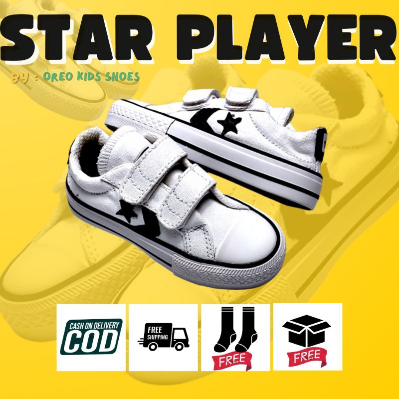 Sepatu Anak Converse Star Player White Logo Black Premium High Quality