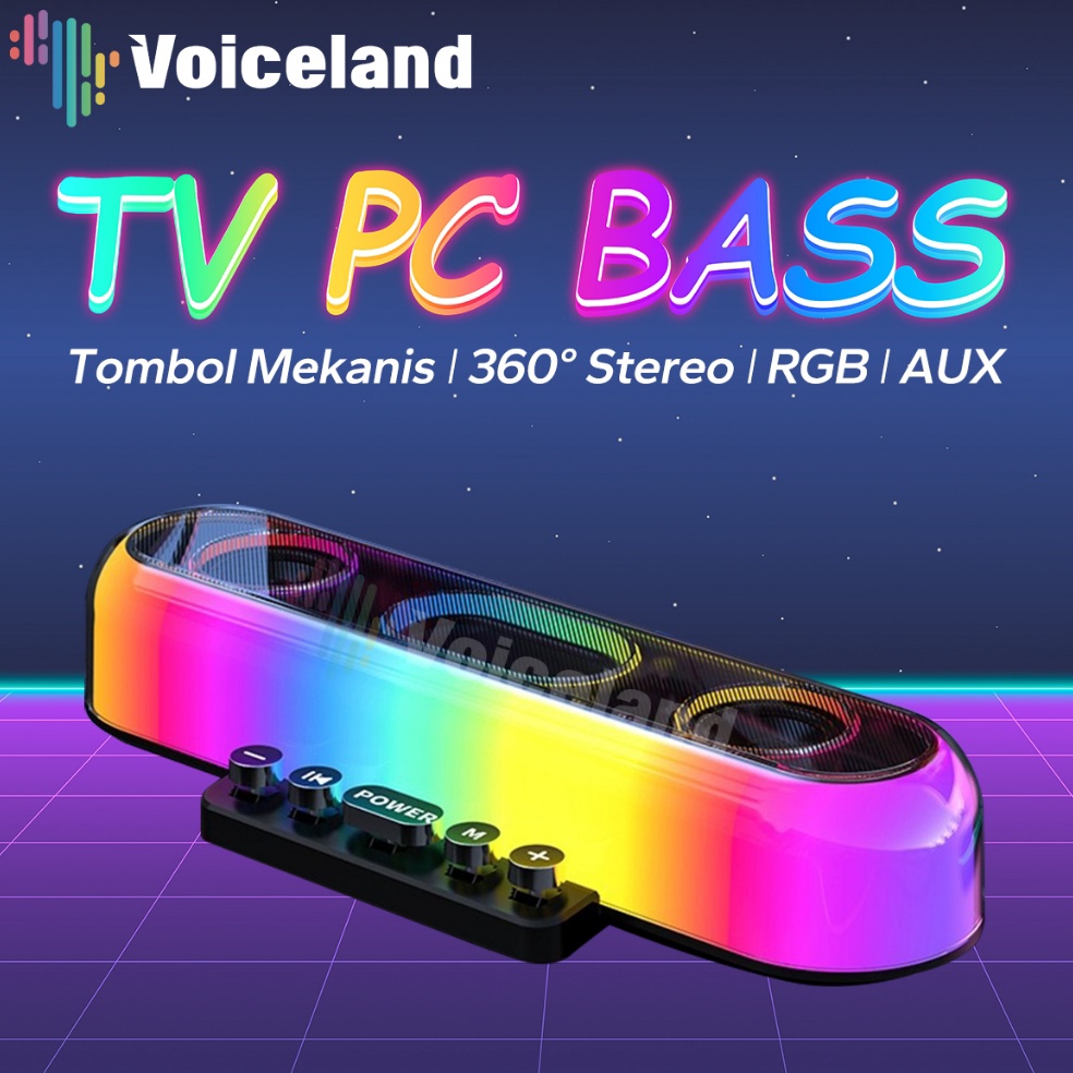 Menarik TVPC BASSSpeaker Bluetooth Soundbar TV Super Bass Samsung Sony Original Aktif Wireless RGB T