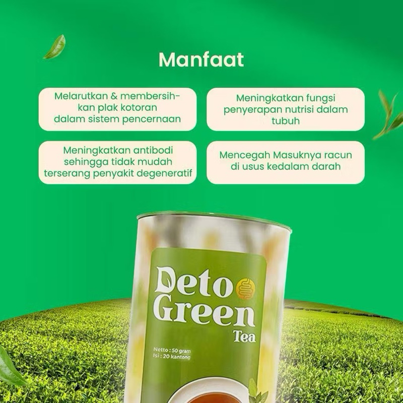 

RB DETOGREEN Teh Herbal Detox Sistem Pencernaan 50 Gram DETO GREEN