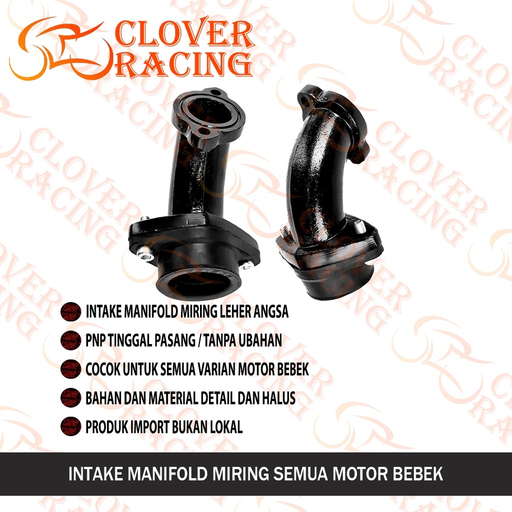[ BISA COD ] INTAKE MANIFOLD INTEK MIRING UNTUK MOTOR BEBEK SMASH SUPRA GRAND REVO SUPRA X 125 VEGA 