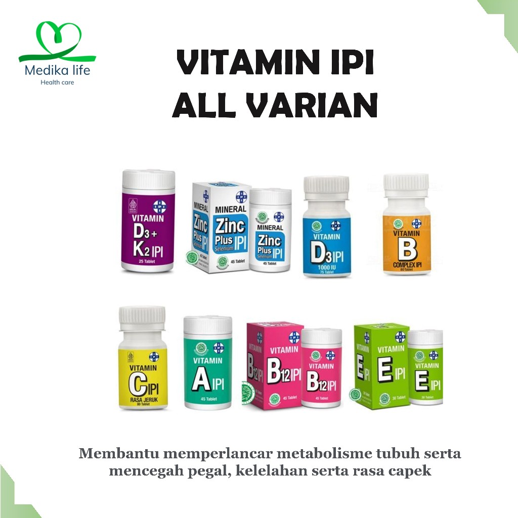 VITAMIN IPI Vitamin E, Zinc+Selenium, B Complex, Vitamin A, Vit D3 1000 iu