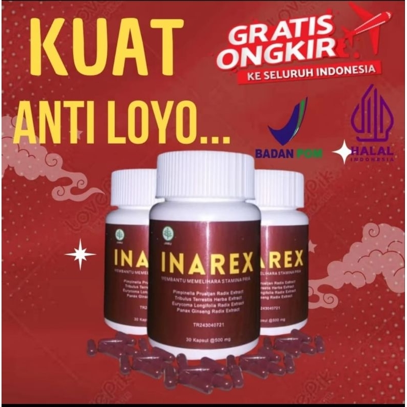 Inarex Obat Kuat Kapsul Herbal Original 100% Bpom Paling Ampuh Tahan Lama Obat Pria Dewasa