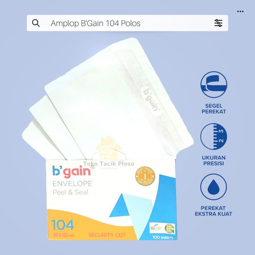 

Amplop B'Gain Polos 104 / AMPLOP KECIL WARNA PUTIH