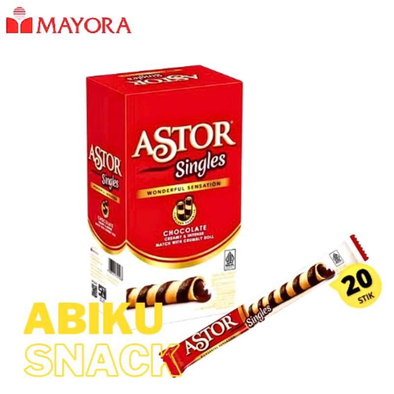 

astor singles wafer stick chocolate 1 pak isi 20