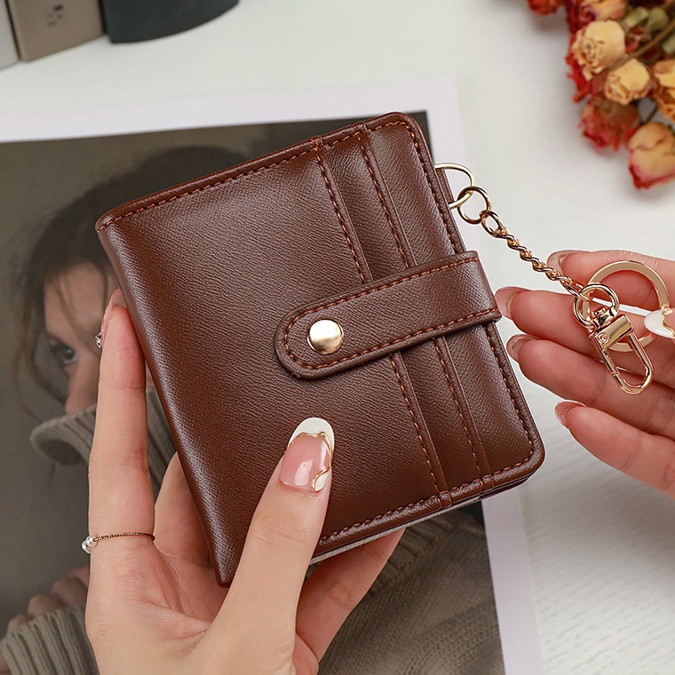 Modern DOMPET LIPAT WANITA KECIL KULIT AELORIA MURAH REMAJA CEWEK KARTU RESLETING UANG KOIN MINI KOR