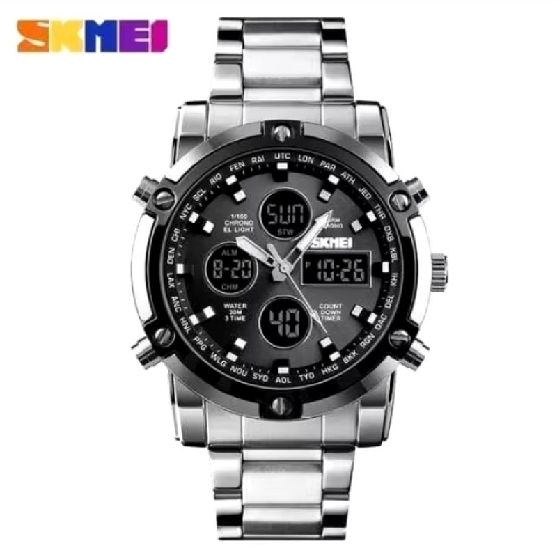 Jam SKMEI Analog 1389 Original Dual Time Free Paper Box Water Resistant