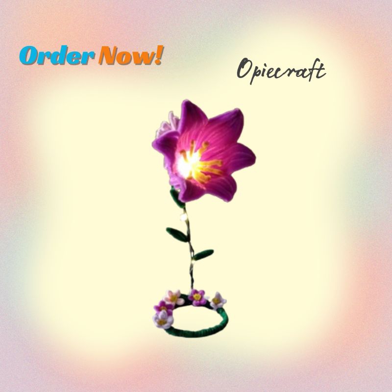 lampu tidur karakter bunga/lampu tidur pipe Cleaner/lampu tidur kawat bulu