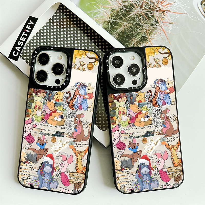 CASE CASETIFY Cute Cartoon Winnie The Pooh Diary Mirror Casing For IPhone 11 12 13 14 15 16 Pro Max 