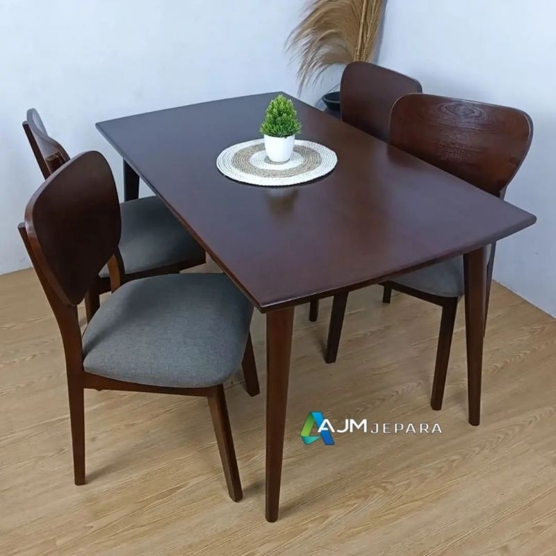 Set meja makan jati k4,meja makan minimalis jati,meja jati