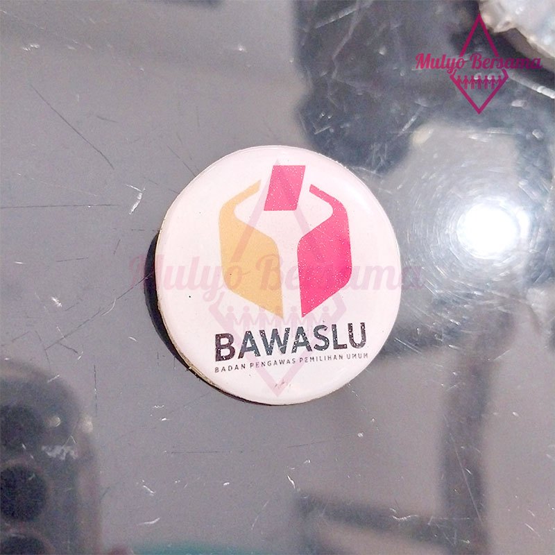 Pin Bros Bawaslu Logam Kuningan Pin Bawaslu Bulat Murah - Mulyo Bersama