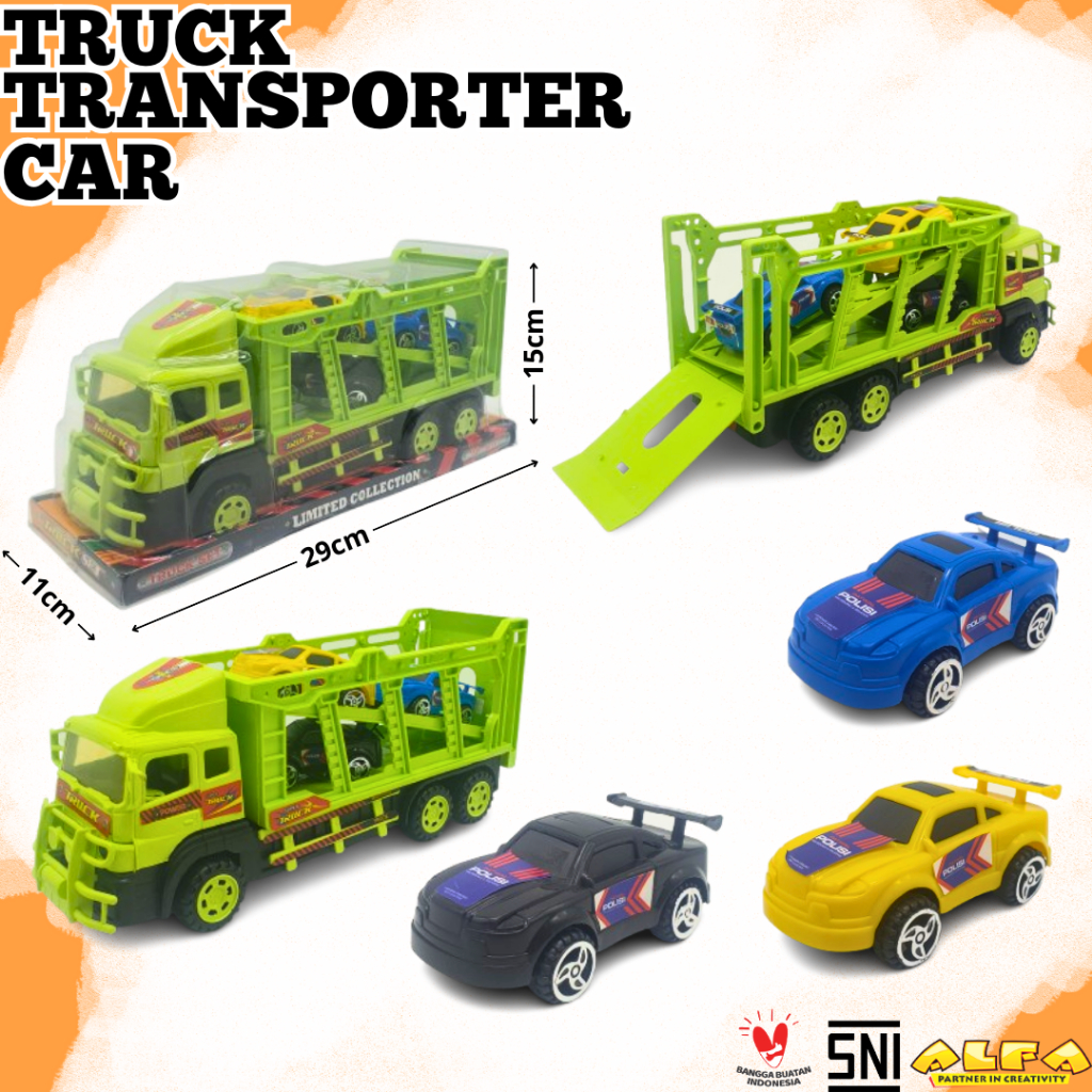 Toko Mainan ALFA Truck Transporter Car Mika PC-8033M/BP8033