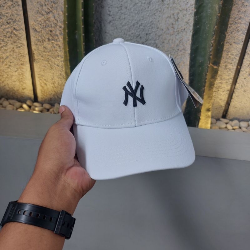 topi/caps baseball MLB NY - putih small logo hitam - ori impor BNWT