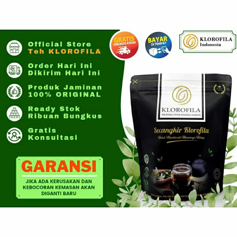 Teh Klorofila Herbal Untuk Diabetes Meningkatkan Fungsi Pankreas Original 100%