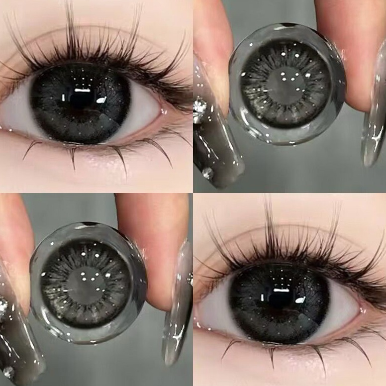 Laku keraz JSOFTLENS MIX Start 16 Softlens Hitam Ke Abu Abuan Premium 145 MM Normal  Minus  Softlens