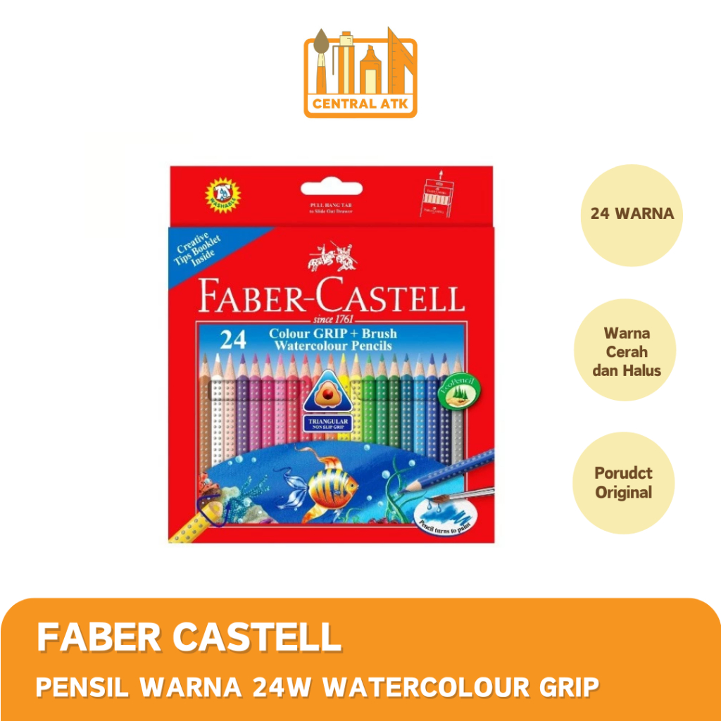 

COLOUR PENCIL / PENSIL WARNA FABER CASTELL 24 WARNA GRIP WATERCOLOUR