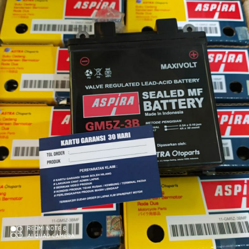 ASPIRA Aki Motor Full Kering Mio Jupiter Vega Supra Gm5z Original Astra