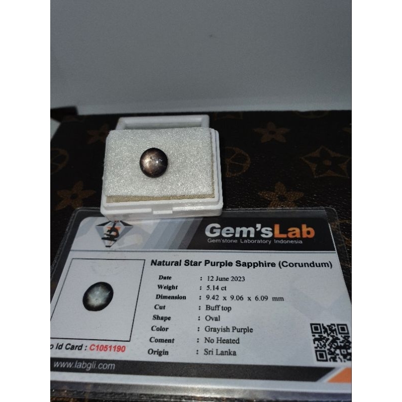 NATURAL STAR PURPLE SAPPHIRE CEYLON NH STAR TAJAM