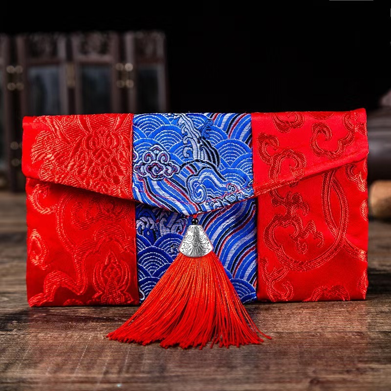 

Angpau Besar Hong bao Kain Sincia imlek Tahun Ular 11x19CM 2025布艺红包