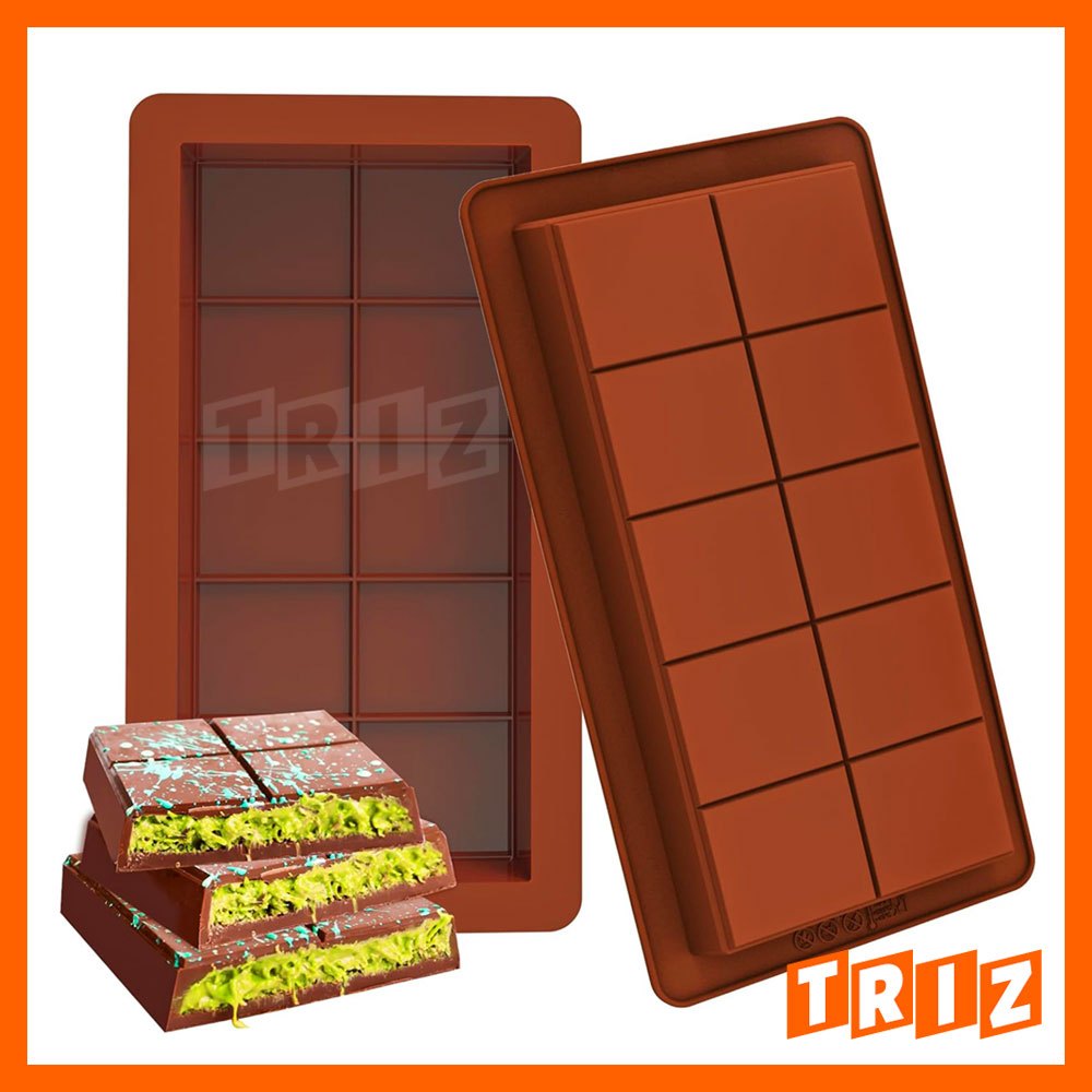 Cetakan Silikon Coklat Dubai Viral Persegi Panjang Besar Dalam , Silicone Mold Pistachio Kunafa Choc