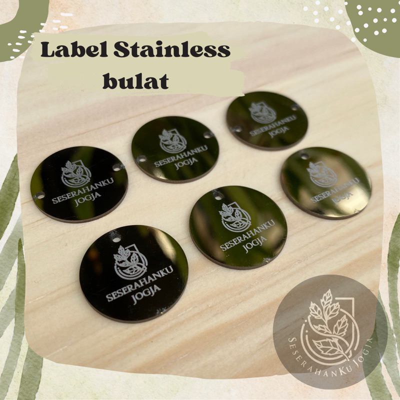 

label besi bulat tebal label besi costum label besi premium 100 pc