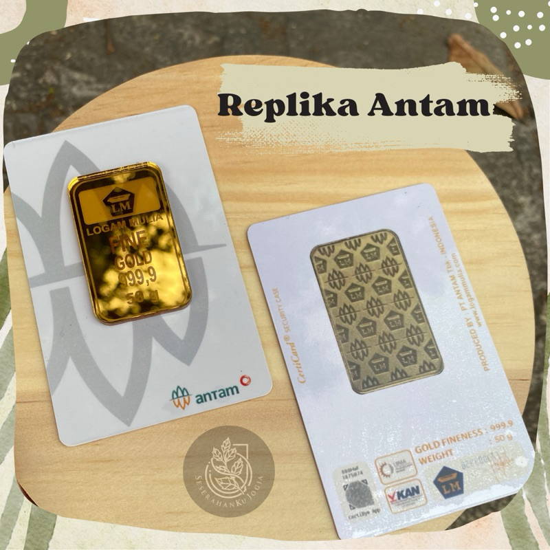 replika Logam mulia 1 gram bolak balik replika Antam bahan card tebal pvc