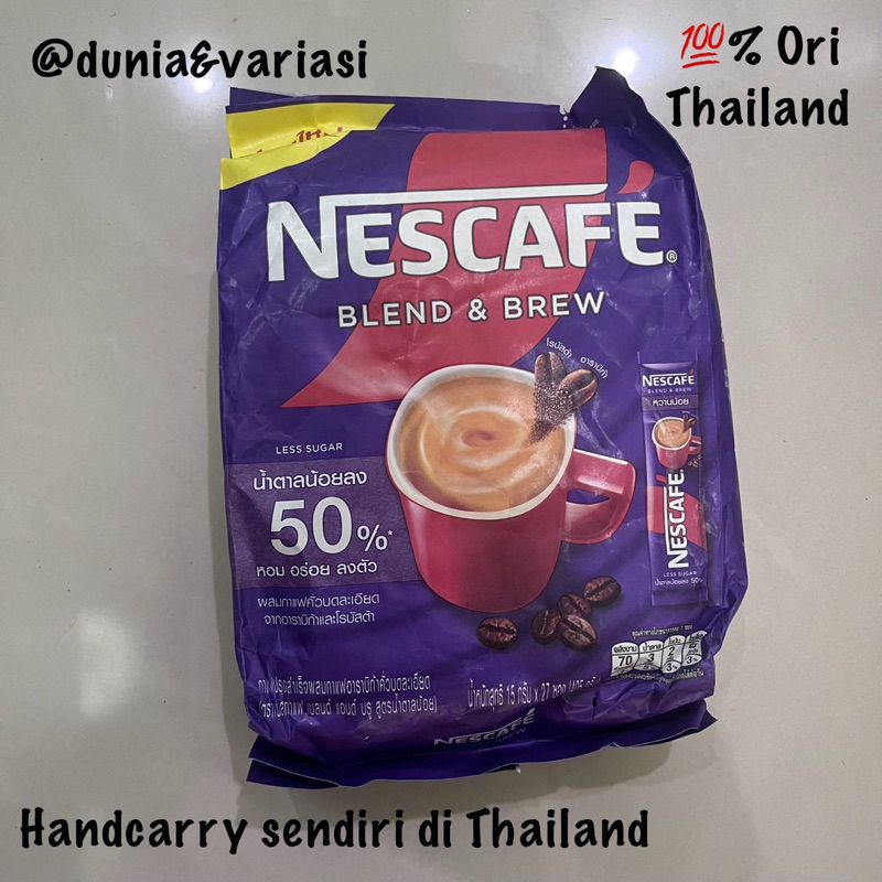 

Kopi Instan Nescafe Blend & Brew Less Sugar 50%