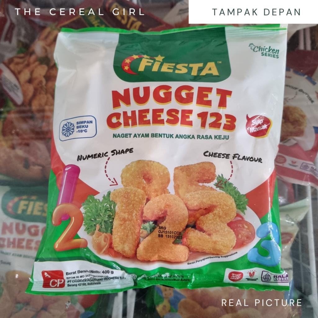 

[KONDISI BARU - 100% ORIGINAL] FIESTA Cheese 123 250gr/ 400gr - Naget Ayam Bentuk Angka Rasa Keju