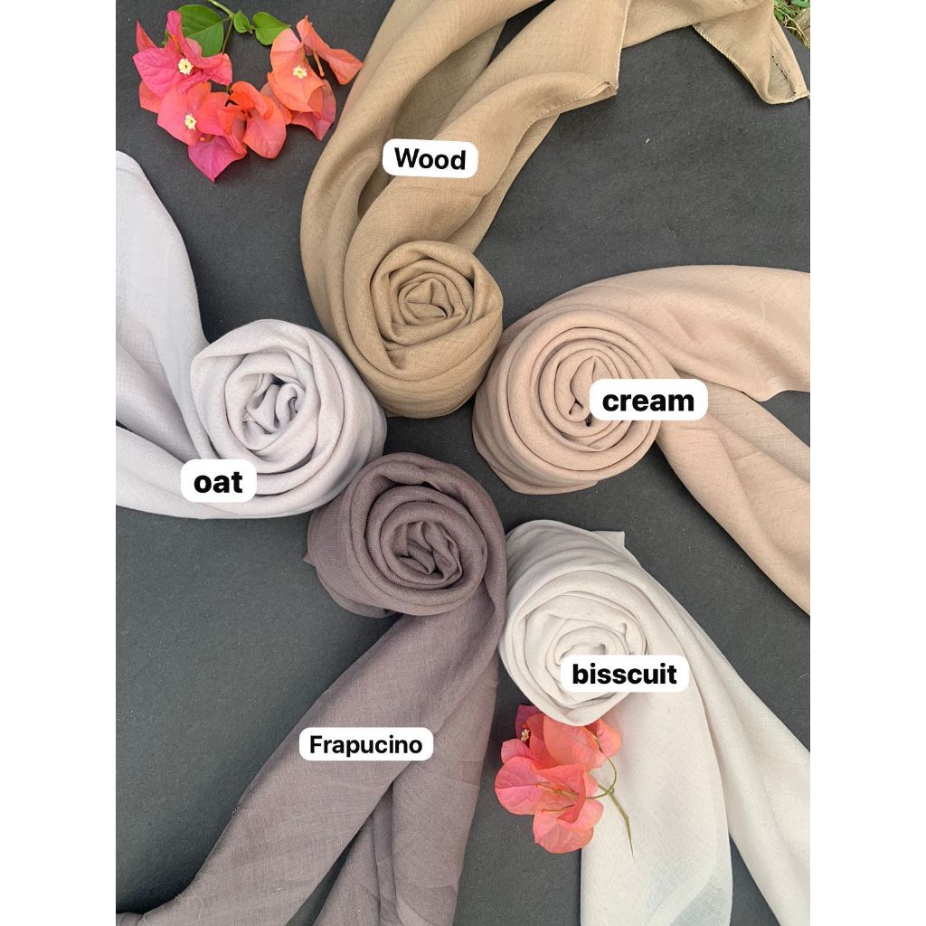 Hijab Segi Empat Paris Jadul / Hijab Paris Old Legend Biscuit / Frapucino / Oat / Wood / Cream