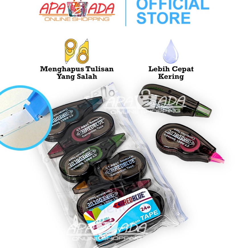

KP8 Apazada Correction Tape 24M Isi 6 Tip Ex Kes Tip X Correction Pen CTSQ3