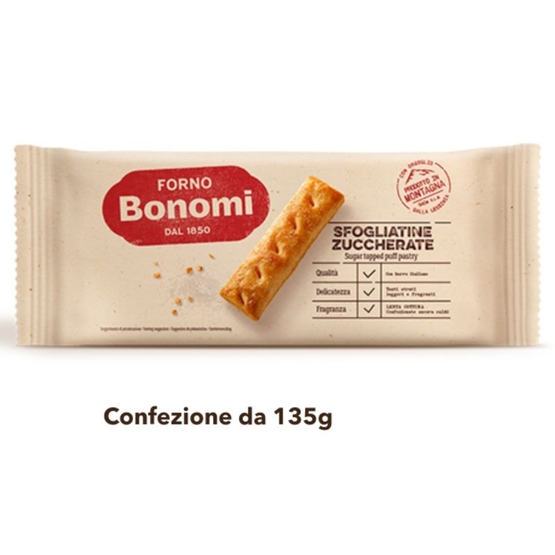 

Forno Bonomi Sfogliatine Sugar Topped Puff Pastry 135 gr