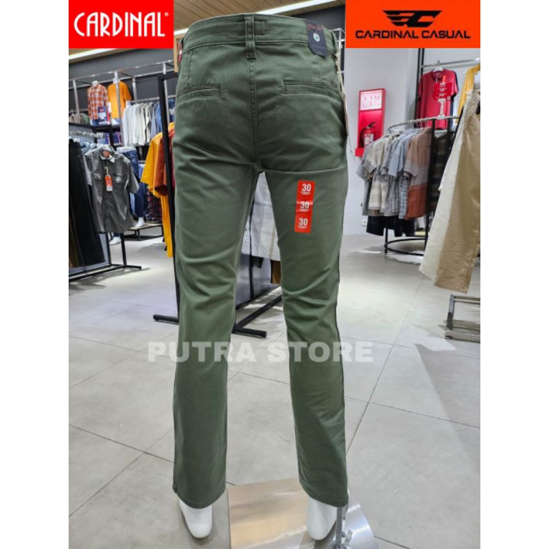 CELANA CHINOS MERK CARDINAL CASUAL SLIMFIT WARNA HIJAU