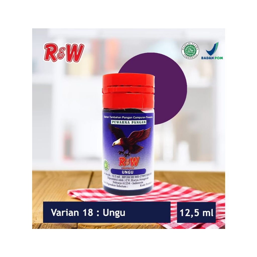 

Pewarna Makanan Rajawali R&W Cair Kecil Ungu 1 Lusin