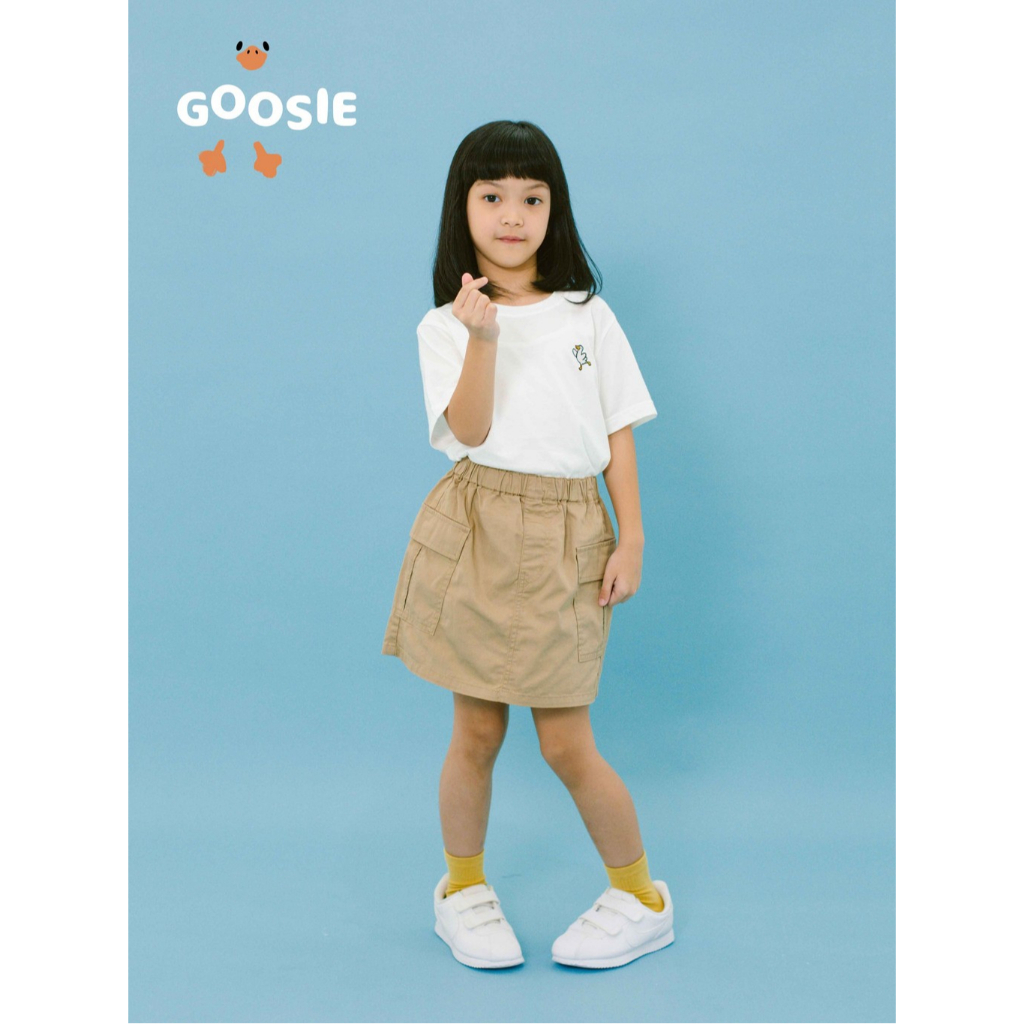 GOOSIE - Basic T-Shirt Tencel Goose - Kaos Anak Tencel - Putih