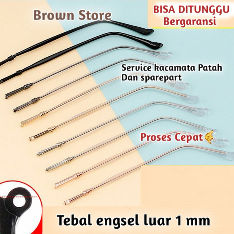 Tangkai Batang Gagang Kacamata besi engsel single wanita