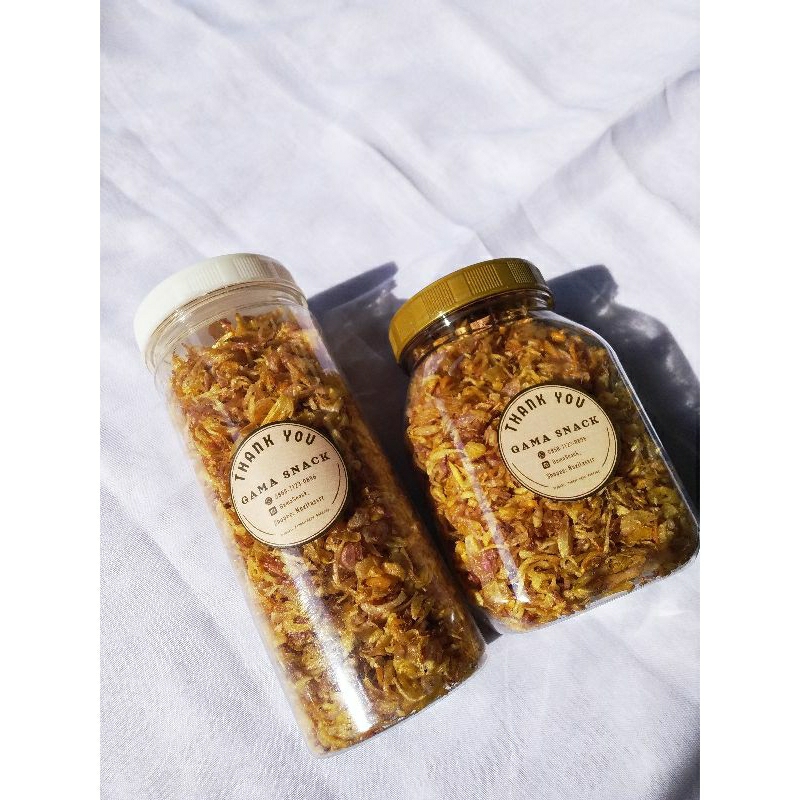 

Bawang Goreng Sumenep TANPA CAMPURAN TEPUNG 100 gram | Original/Pedas | oleh oleh pangalengan Bandung | Gama Snack