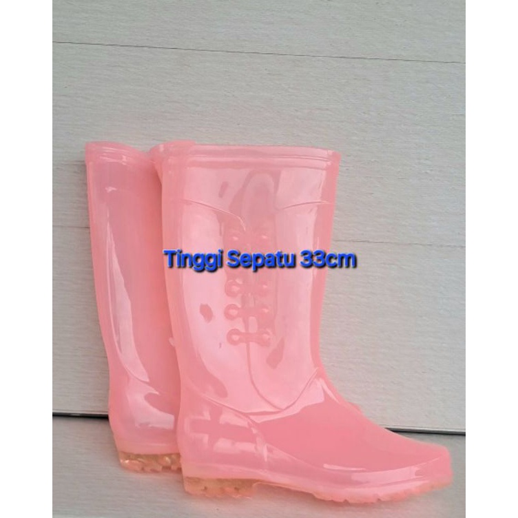 KODE I38J Sepatu Boots Wanita Anti Air  Sepatu Boots Hujan Low Heels Bahan Karet Untuk WanitaAP BOOT