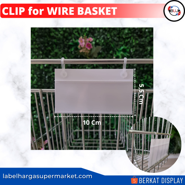 

LABEL BASKET - LABEL KERANJANG - CLIPS FOR WIRE BASKET - PUTIH