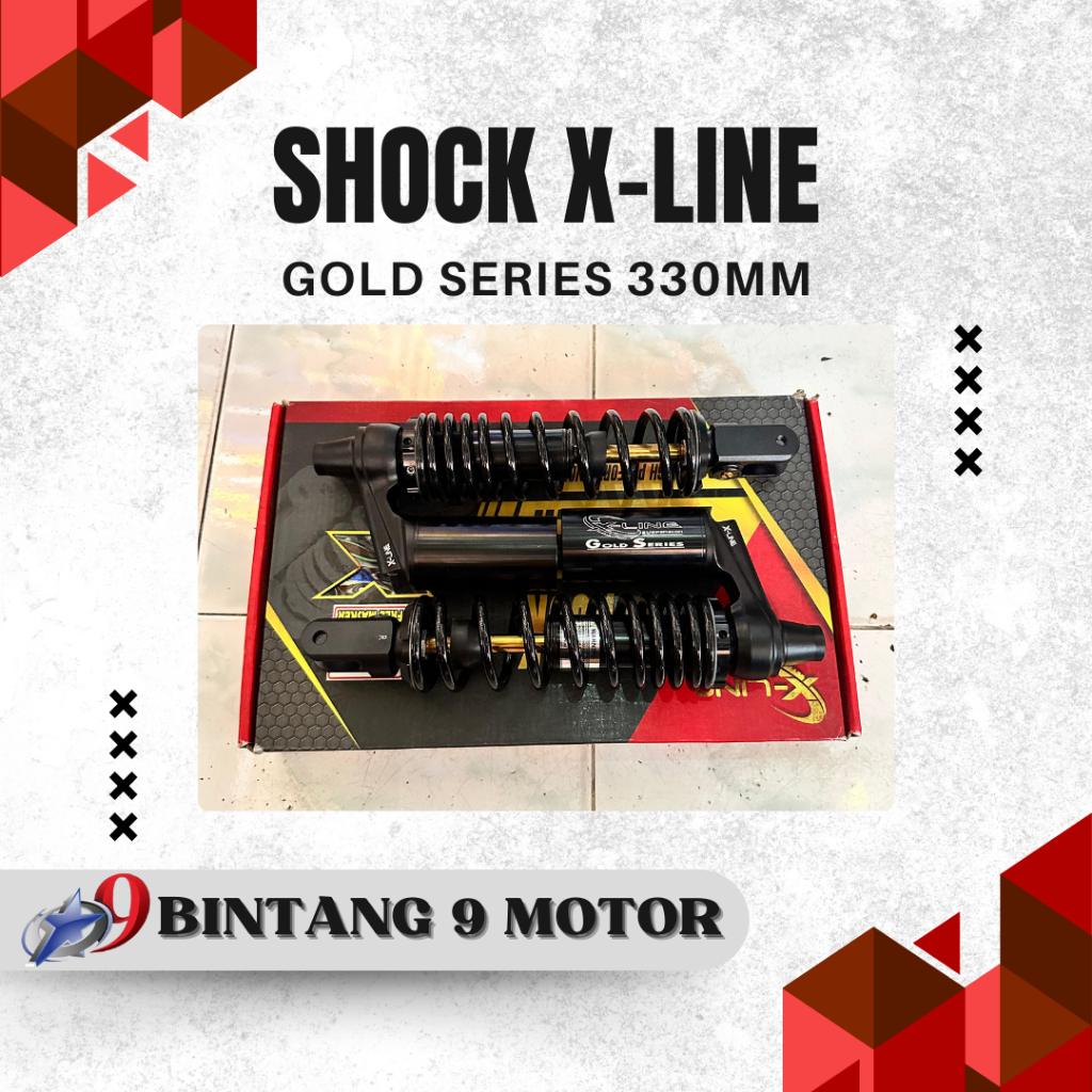 SHOCK SKOK X-LINE GOLD SERIES UKURAN 330MM-BINTANG SEMBILAN MOTOR