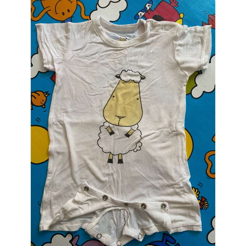 Preloved Romper BaabaaSheepz Rare Motif 0-6 month white