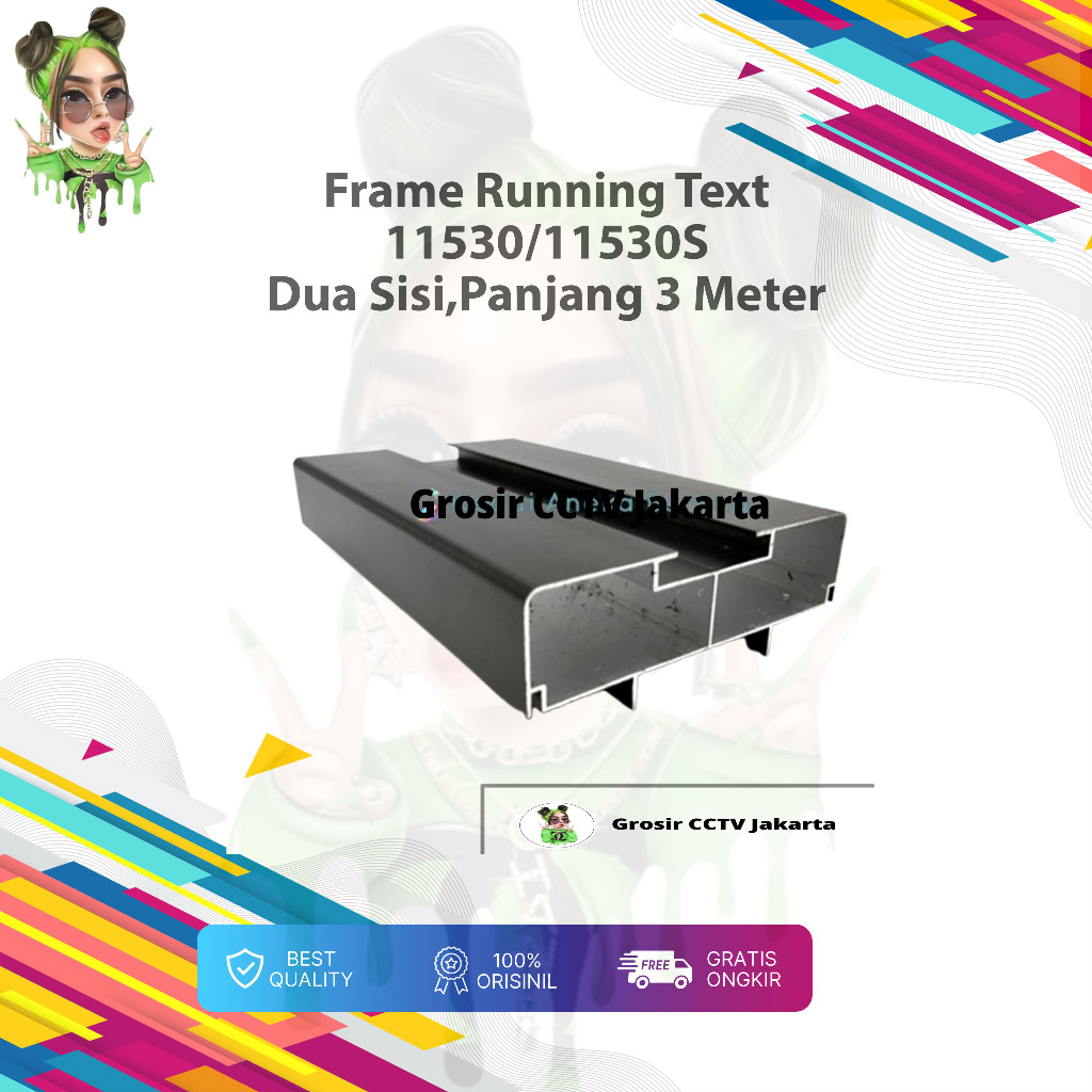 Frame Running Text 11530 11530S Casing Aluminium 2 Dua Sisi 2Sisi 3M