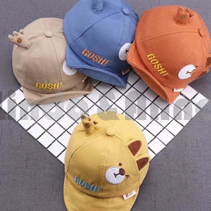 KI3 Topi Fashion Bayi dan Anak GOSH BEAR Baby Hat  Topi bayi GOSH Bear Beruang Lucu Bordir