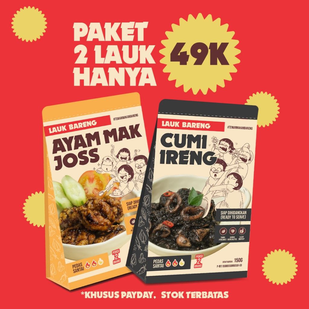 

Bundling Spesial Kreator Paket 2 Lauk Cumi Ireng + Ayam Mak Joss