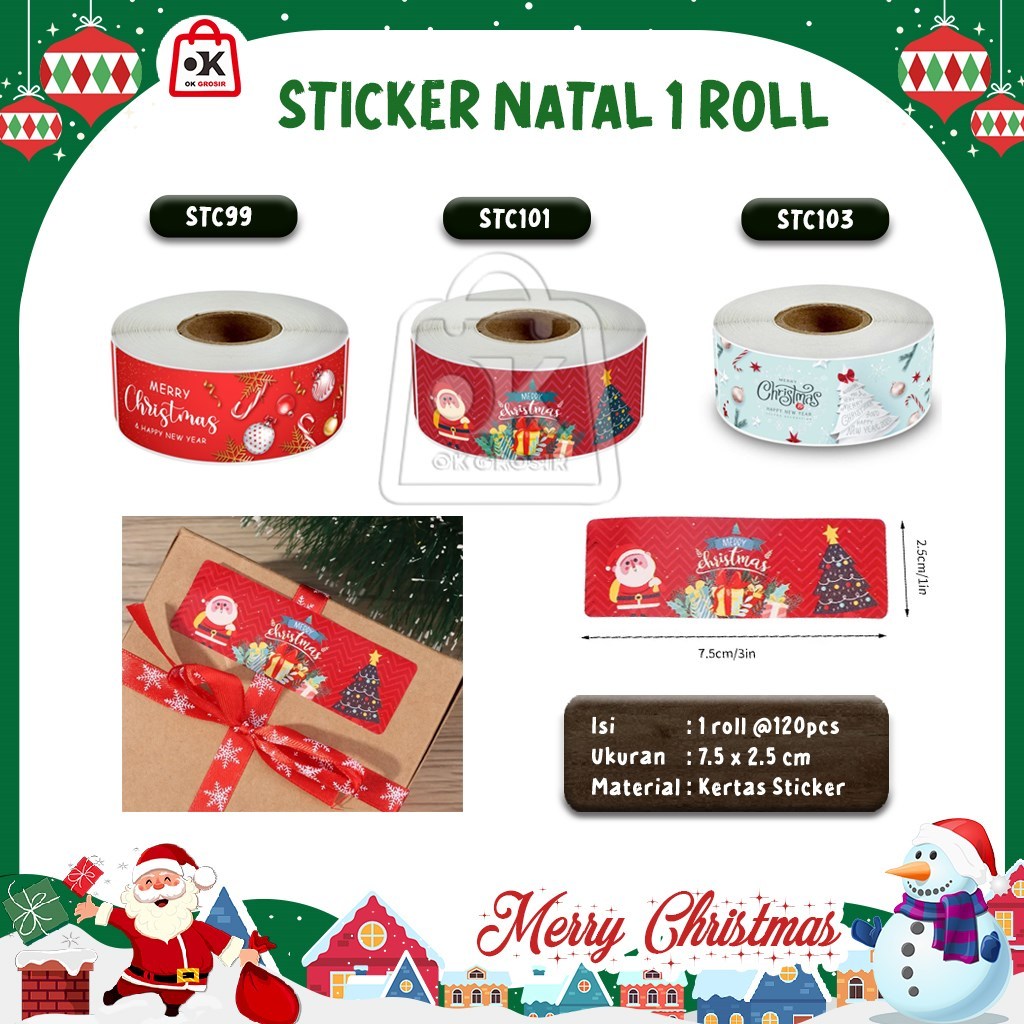 

Sticker Natal Christmas / Sticker Kado Toples (1 roll)