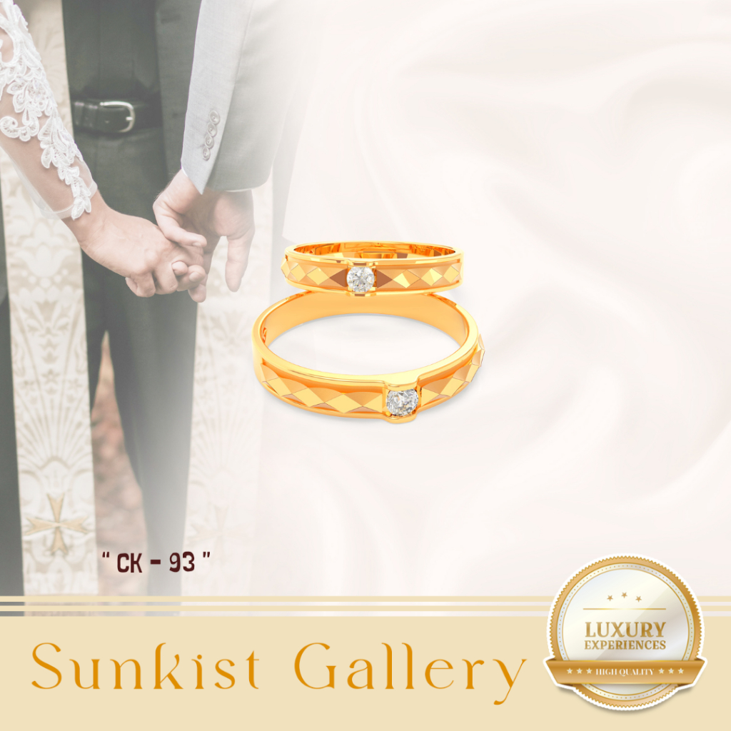 CINCIN NIKAH EMAS ASLI MODEL SIMPLE KADAR 375 (8K) & 700 (16K) KODE WR 93
