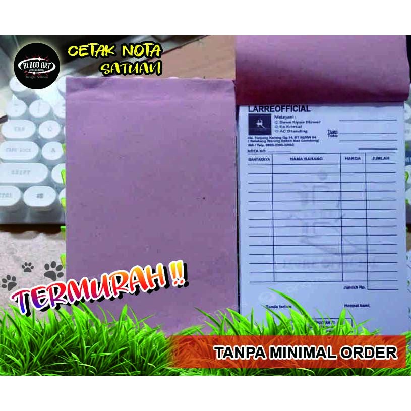 

PROMO Cetak Nota Custom Murah 1 ply 2 ply Ukuran Sedang 1/4 Folio
