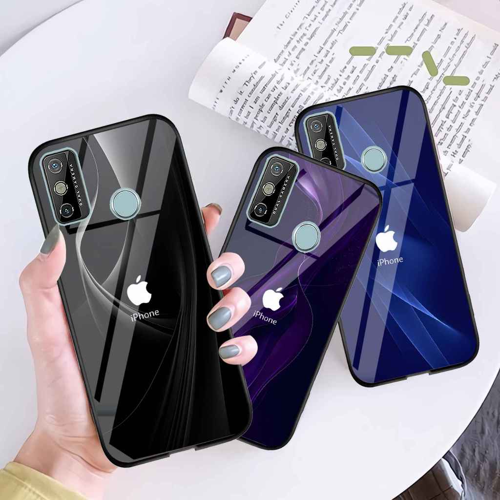 Case Kaca TECNO SPARK 6 GO Motif Edisi Apple - Casing terbaru - SoftCase Kaca Glossy TECNO SPARK 6 G