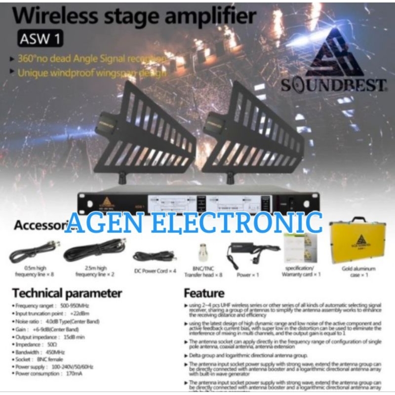 Penguat Antena Mic Wireless Distributor Soundbest ASW 1 Original