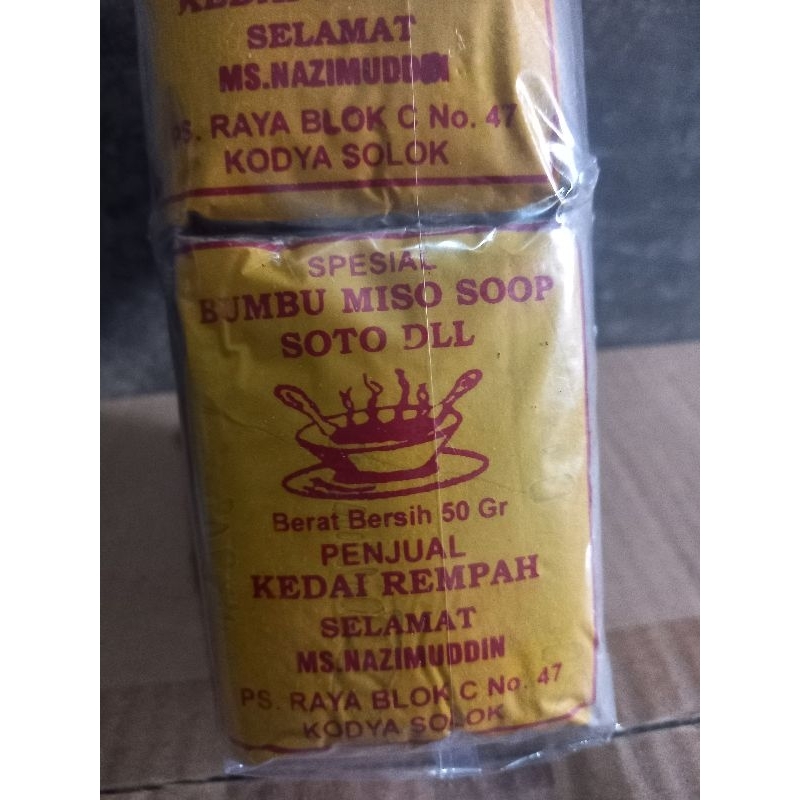 

Bumbu Miso, sup, sop, soto Asli Solok 50 gr